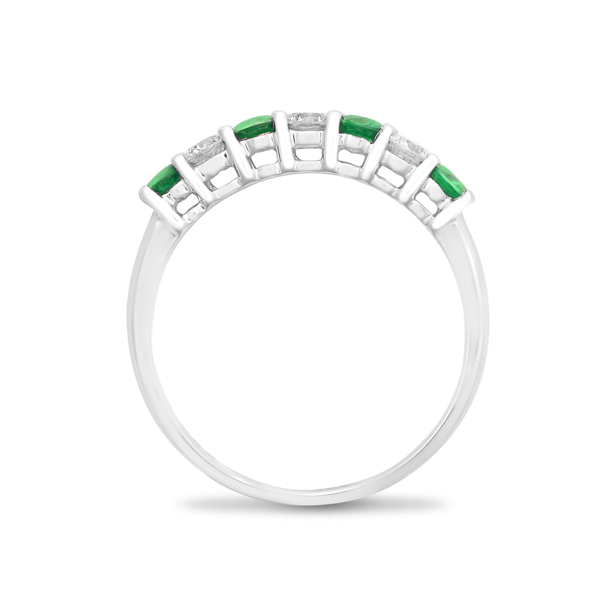 18ct White Diamond 0.33ct Emerald 0.40ct 1\2 Eternity Ring