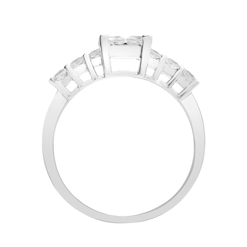 18 Karat Weißgoldring mit 1,18 Karat Diamanten im Prinzessschliff