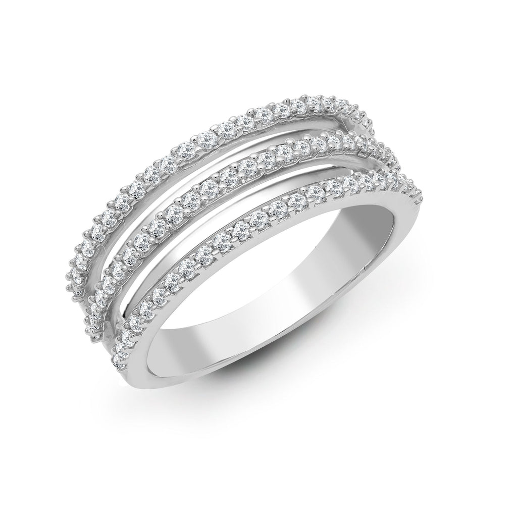 18-karätiger weißer Diamantring mit 0,63 ct