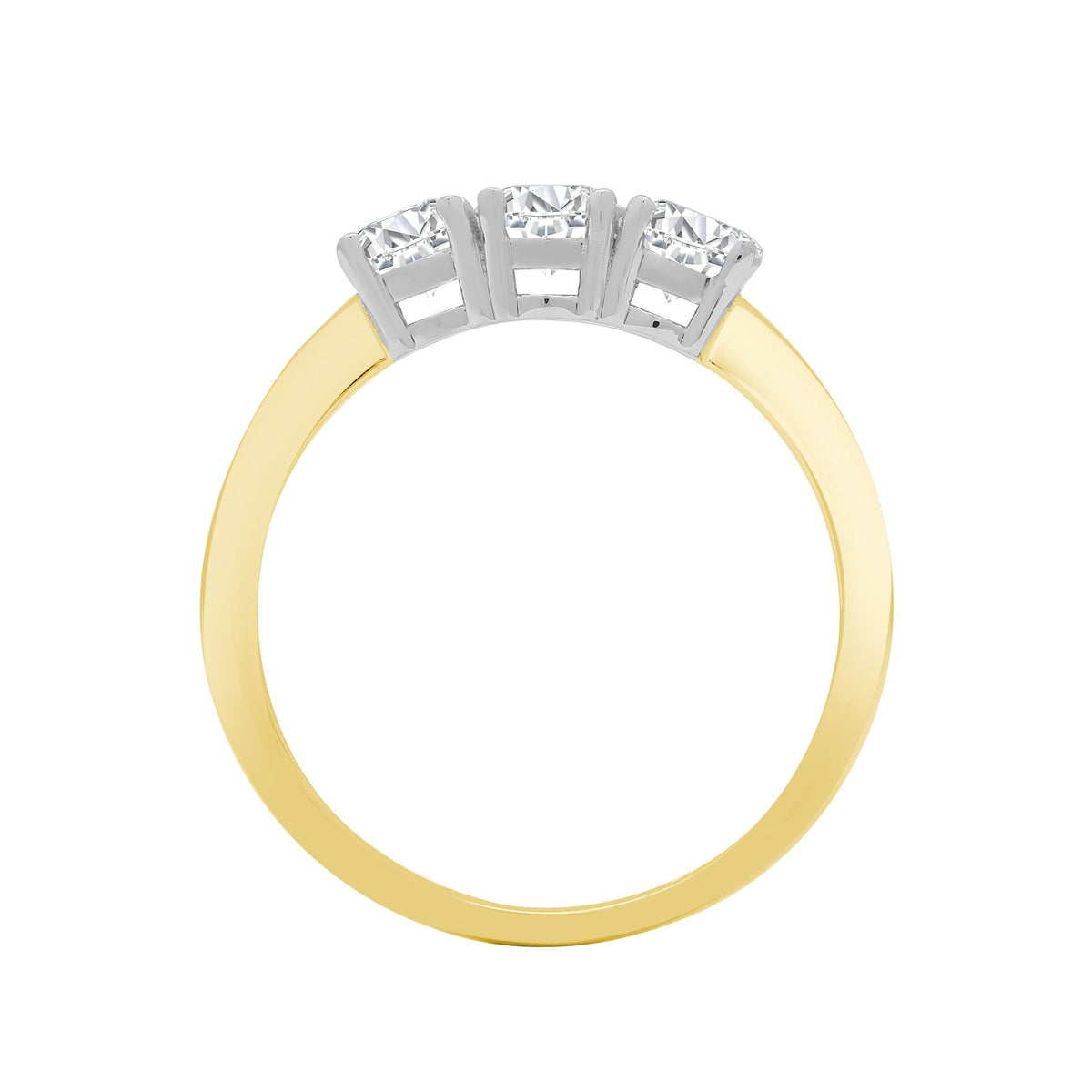 18ct Yellow/White 0.33ct Diamond Claw Set Trilogy Ring
