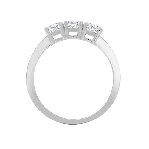 Trilogie-Ring aus 18-karätigem Weißgold mit 0,33 ct Diamanten in Krappenfassung