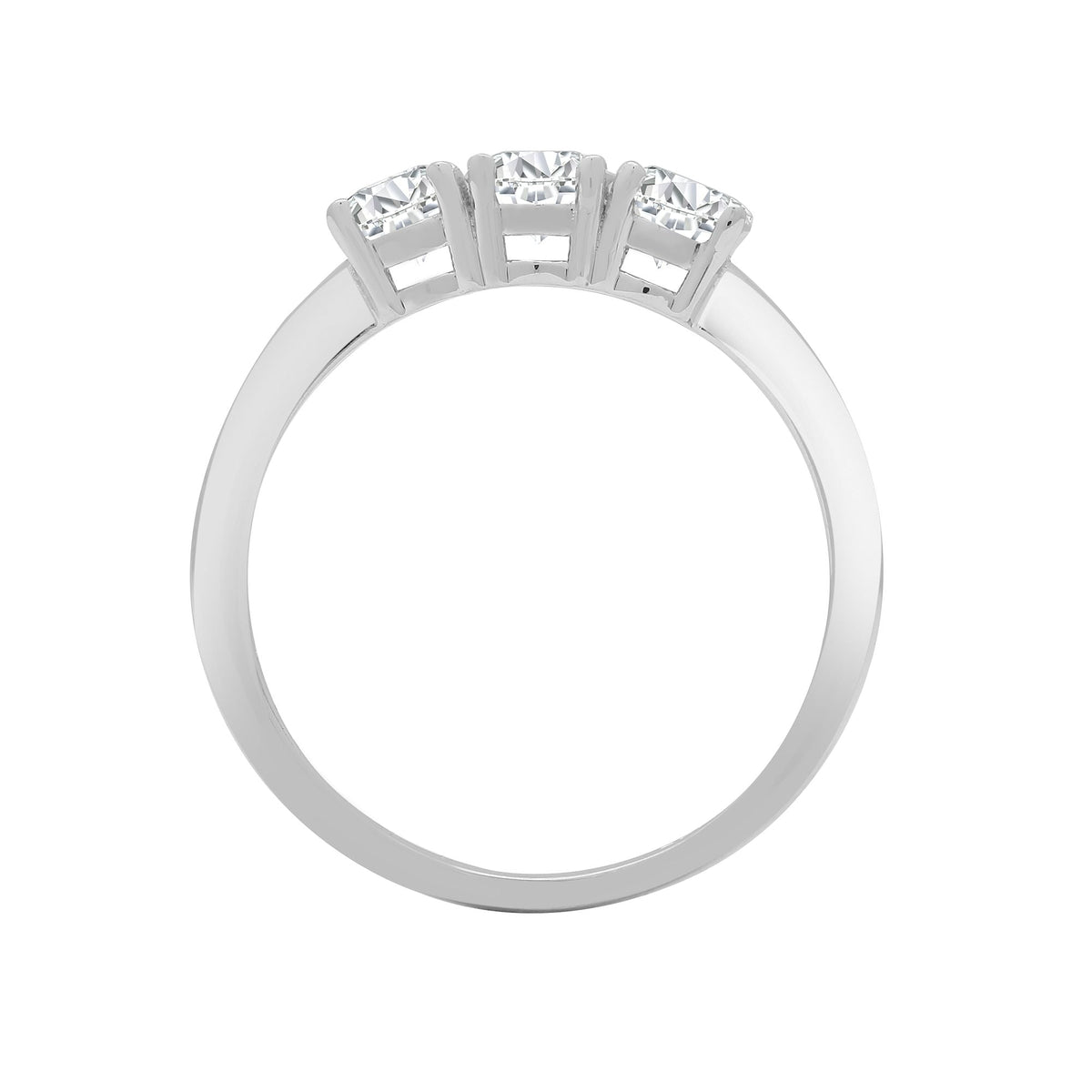 18ct White 0.50ct Diamond Claw Set Trilogy Ring