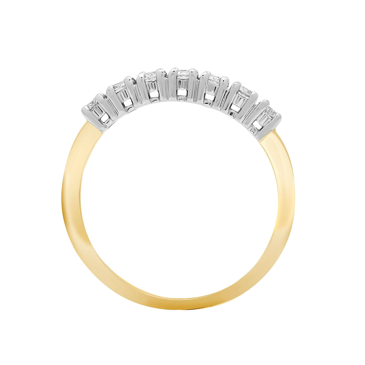 18ct Yellow/White 0.75ct Diamond 7 stone 1/2 ET Ring