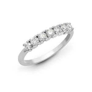 18ct White 1ct Diamond 7 stone 1/2 Eternity Ring