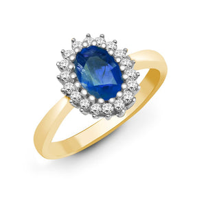 18ct Yellow Gold Diamond And Sapphire Ring