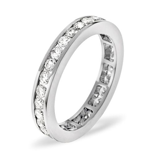 18ct White Gold Channel Set Full Eternity Ring Diamond 1.50ct G VS