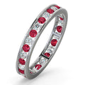 18ct White Gold Channel Set Full Eternity Ring Diamond 0.50ct Ruby 0.80ct G VS
