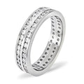 18 Karat Weißgold, Kanalfassung, zweireihiger Eternity-Ring mit Diamanten (1,00 ct, Farbe G, VS)
