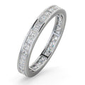18ct White Gold Channel Set Princess Cut Full Eternity Ring Diamond 1.50ct G VS