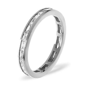 18ct White Gold Channel Set Full Eternity Ring Baguette Diamond 1.00ct H Si