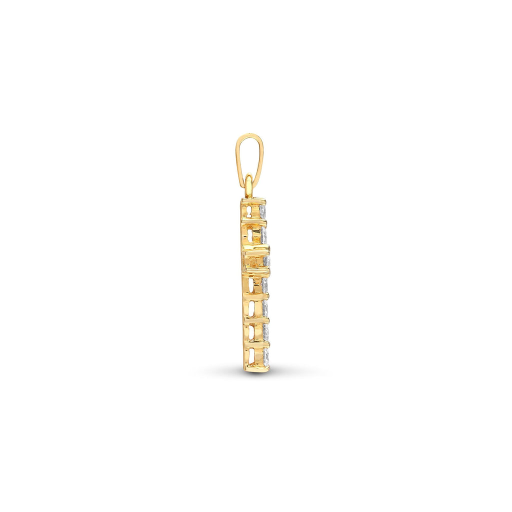 Croix en or jaune 18 carats sertie de diamants