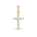 Croix en or jaune 18 carats sertie de diamants