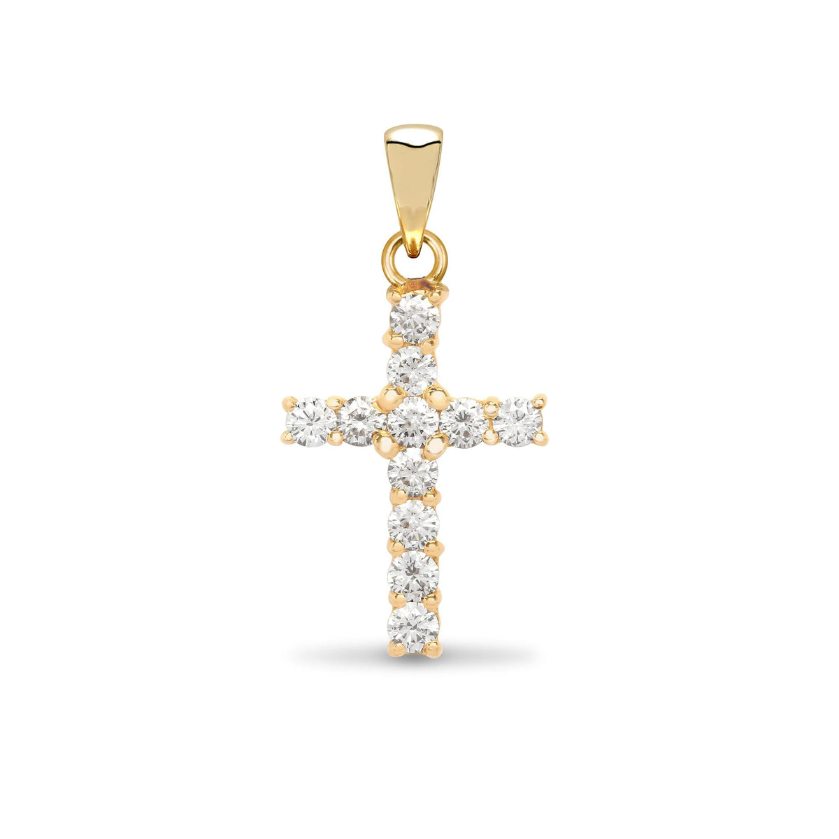 Diamantkreuz aus 18-karätigem Gelbgold