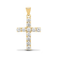 Croix en or jaune 18 carats sertie de diamants