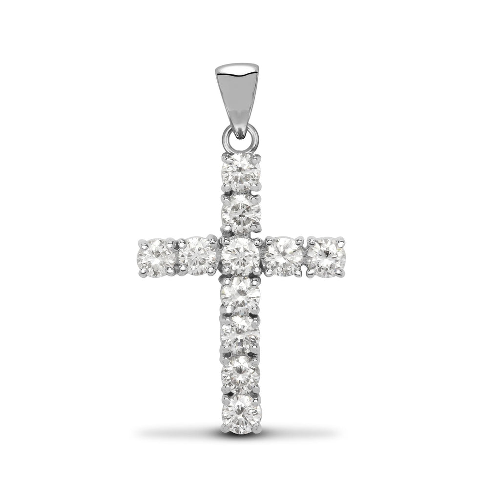 Diamantkreuz aus 18-karätigem Weißgold