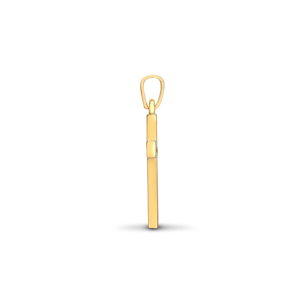 Croix en or jaune 18 carats sertie de diamants