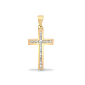 Croix en or jaune 18 carats sertie de diamants
