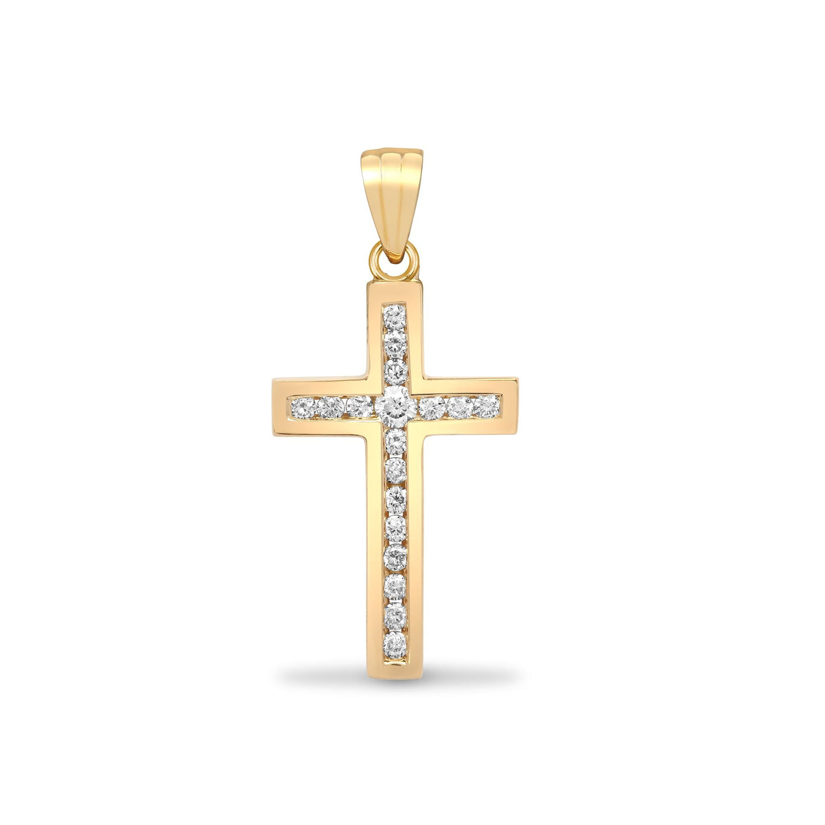 Diamantkreuz aus 18-karätigem Gelbgold