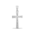 Croix en or blanc 18 carats sertie de diamants