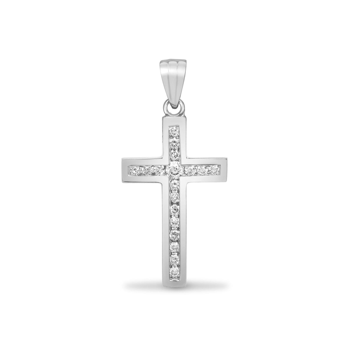 Diamantkreuz aus 18-karätigem Weißgold