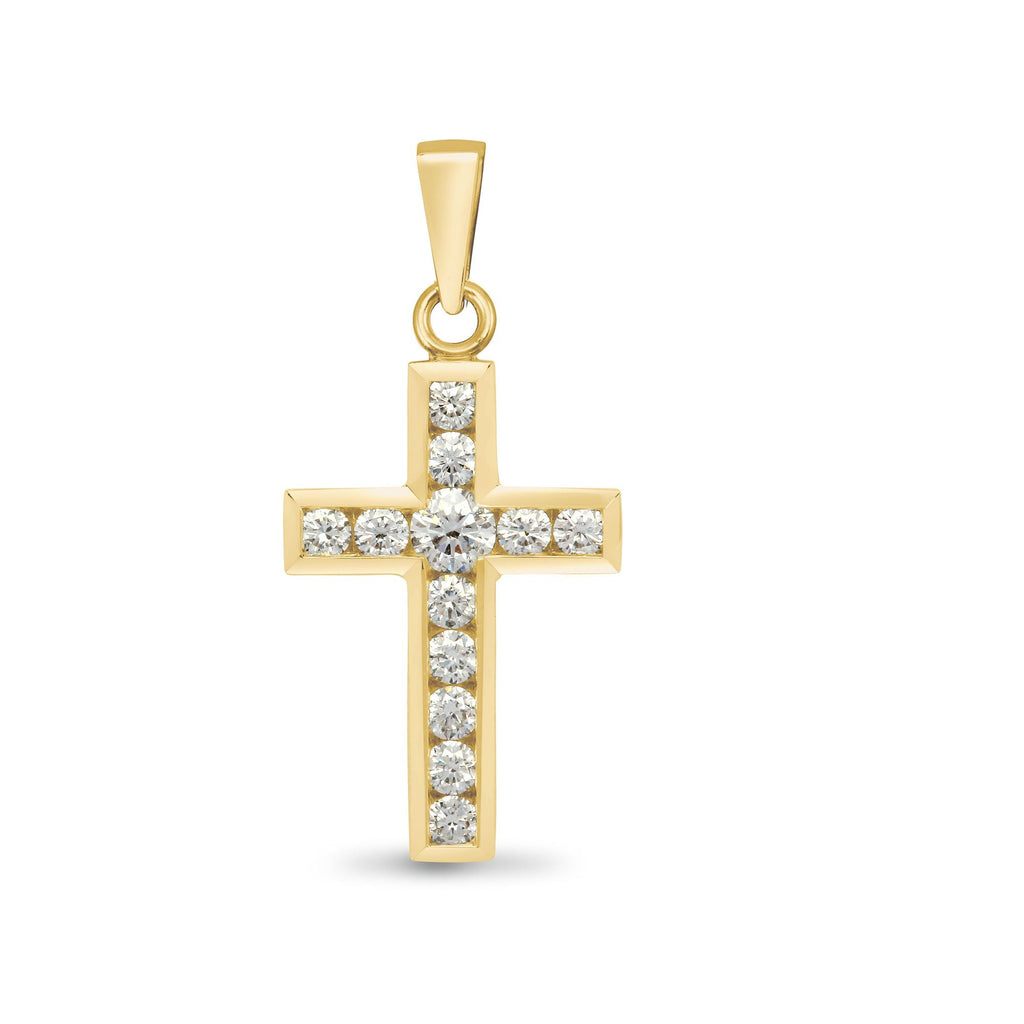 Diamantkreuz aus 18-karätigem Gelbgold