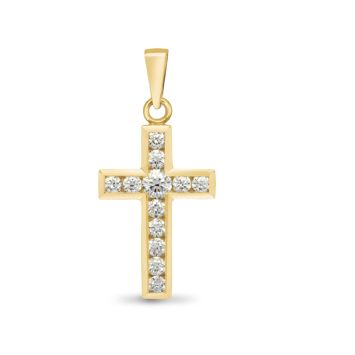 Diamantkreuz aus 18-karätigem Gelbgold