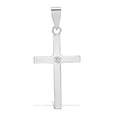 18ct White 0.03ct Diamond Invisible Set Cross