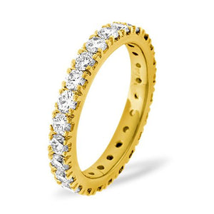 18ct Yellow Gold Claw Set Full Eternity Ring Diamond 2.00ct H Si