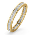 18ct White Gold Channel Set Princess Cut Full Eternity Ring Diamond 1.50ct G VS