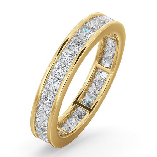 18ct White Gold Channel Set Princess Cut Full Eternity Ring Diamond 2.00ct H Si