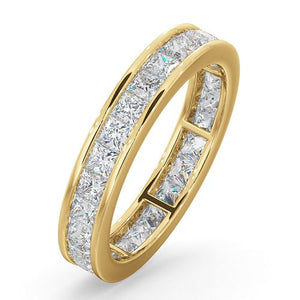 18ct White Gold Channel Set Princess Cut Full Eternity Ring Diamond 2.00ct H Si