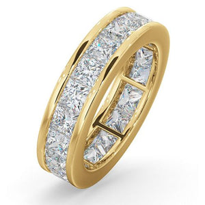 18ct White Gold Channel Set Princess Cut Full Eternity Ring Diamond 5.00ct G VS
