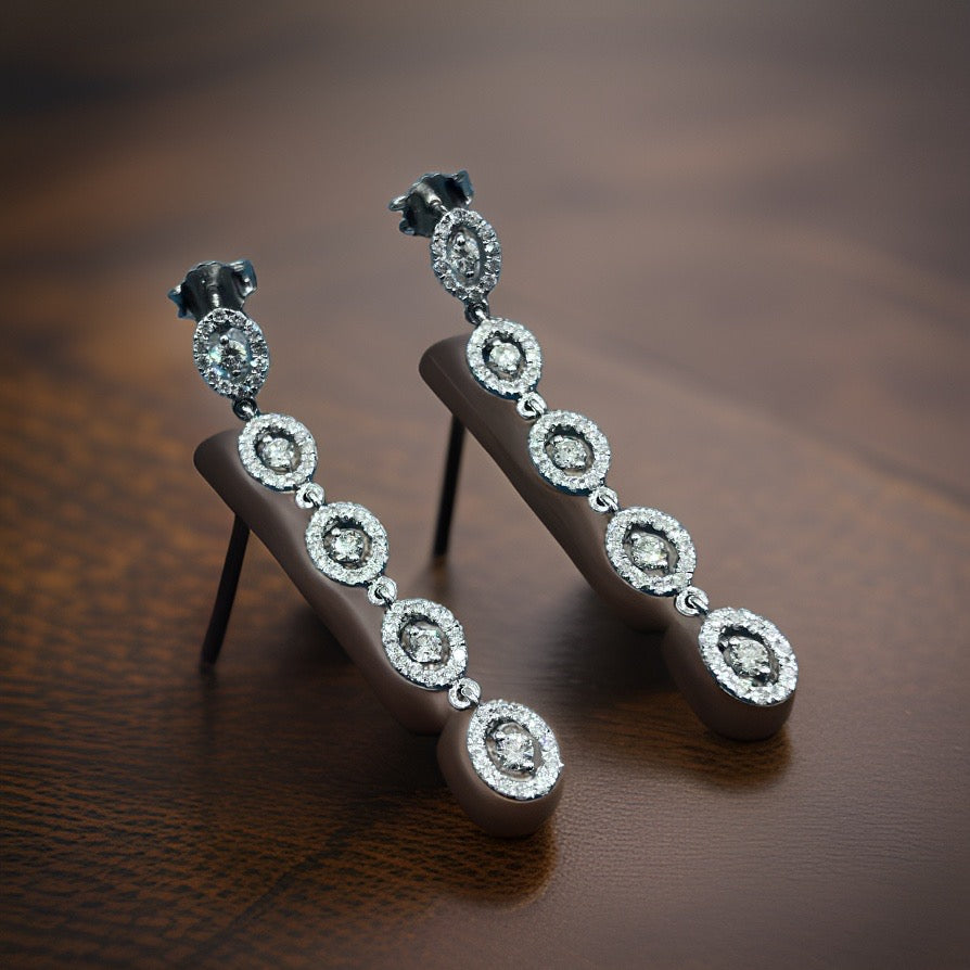 1.25ct Diamond Drop Earrings in 18ct White Gold
