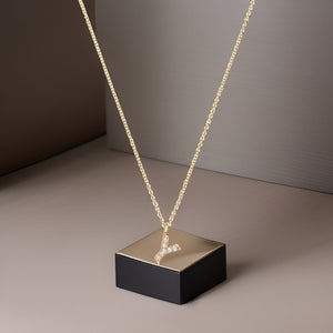Cervin Blanc DIAMOND INITIAL Y NECKLACE IN 18CT GOLD