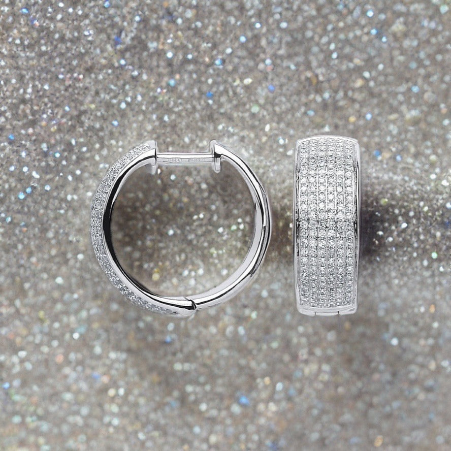 18ct White Gold 0.55ct Diamond Hoop Earrings