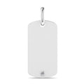 Bespoke 18ct White Gold Dog Tag Diamond Pendant 11g Military Tag ID Tag