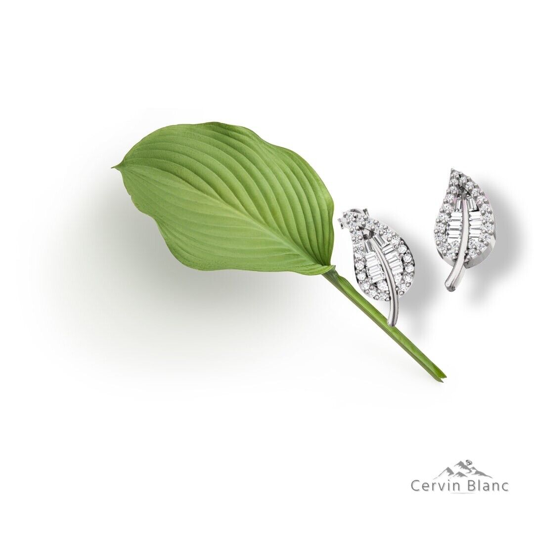 0.40ct diamond leaf studs G VS sparkle