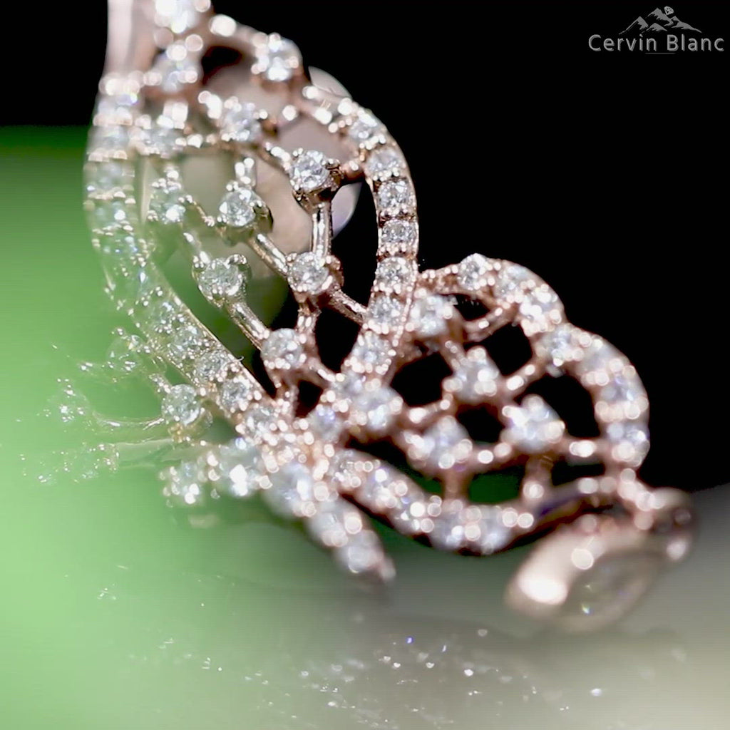 Sparkling 18K white gold butterfly Earring