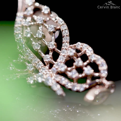 Sparkling 18K white gold butterfly Earring