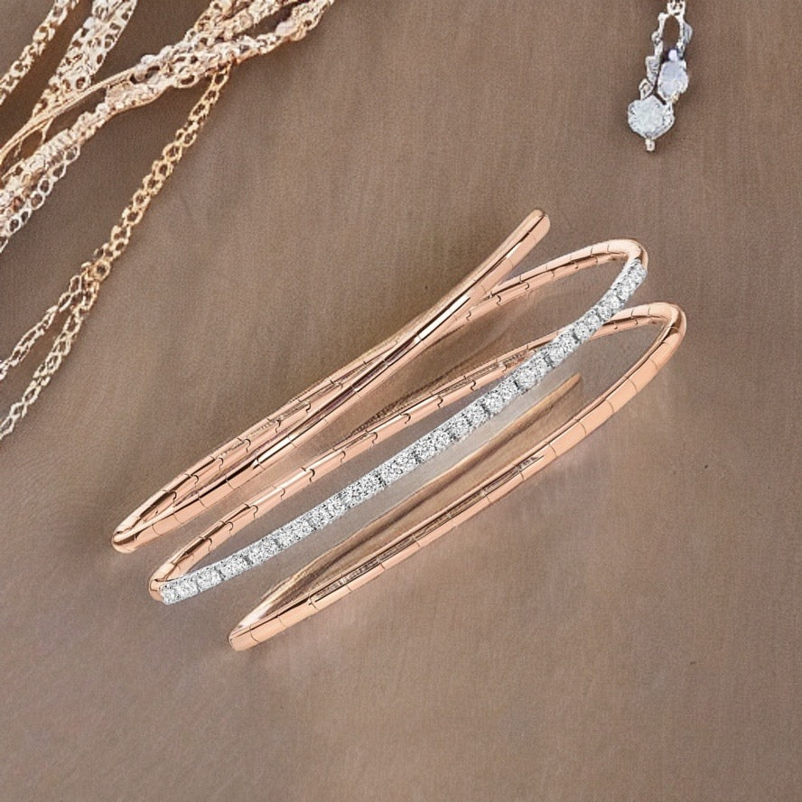  BRACCIALE CON DIAMANTI IN ORO ROSA 18KT