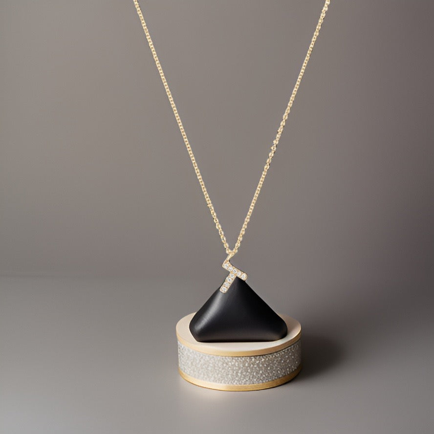 Cervin Blanc YELLOW GOLD DIAMOND INITIAL T NECKLACE IN 18CT GOLD