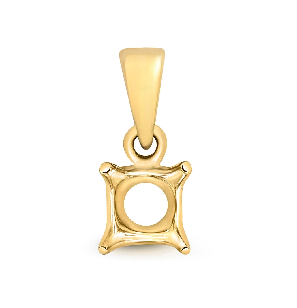 18ct Yellow Gold Pendant Mount 1.25ct 4 prong