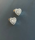  Orecchini a cuore con diamanti da 0,50 ct in oro bianco 18 ct