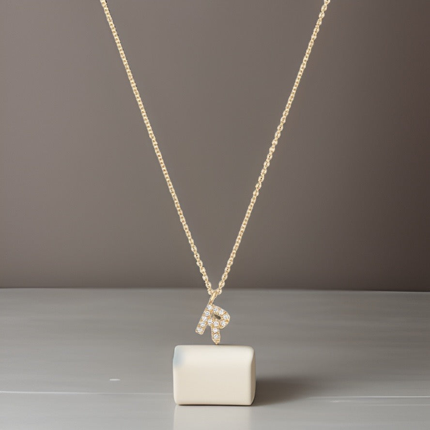 Cervin Blanc DIAMOND INITIAL R NECKLACE IN 18CT GOLD