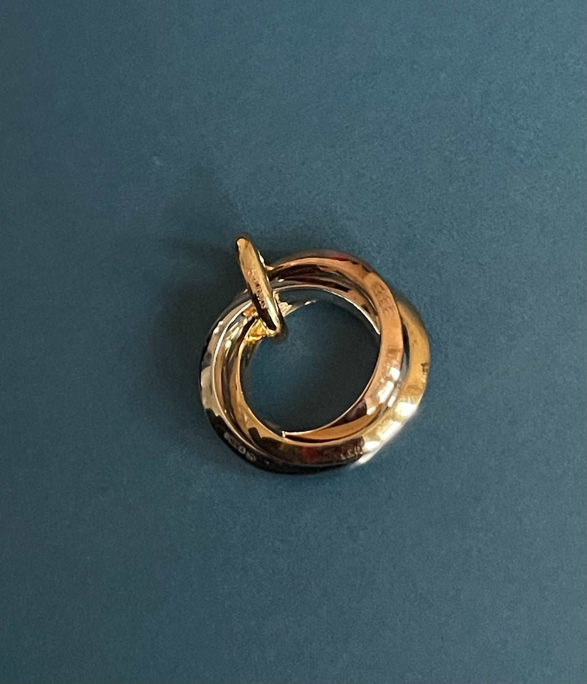 Diamond Pendant in 18ct Gold Eternity Circle of Life interlocking tricolour