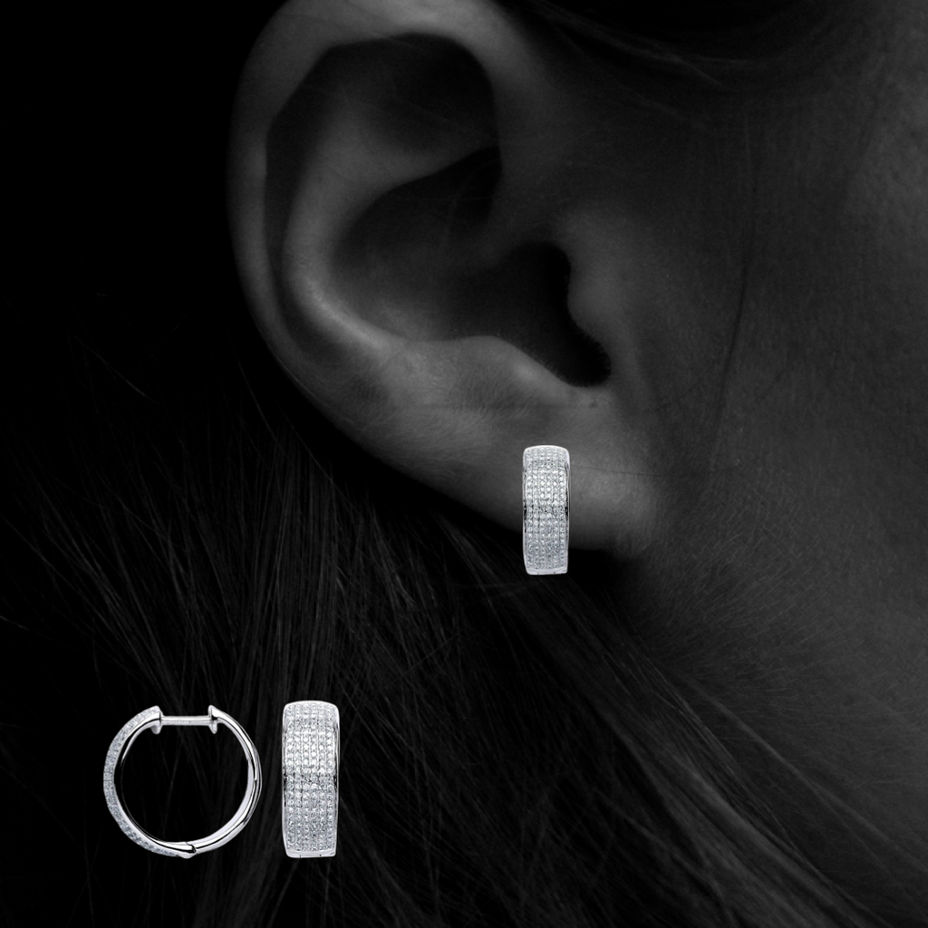 18ct White Gold 0.55ct Diamond Hoop Earrings
