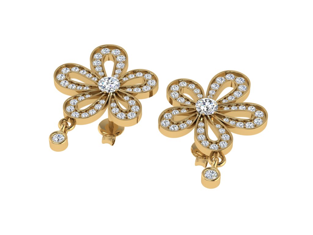 Luxury handcrafted 18ct gold diamond studs