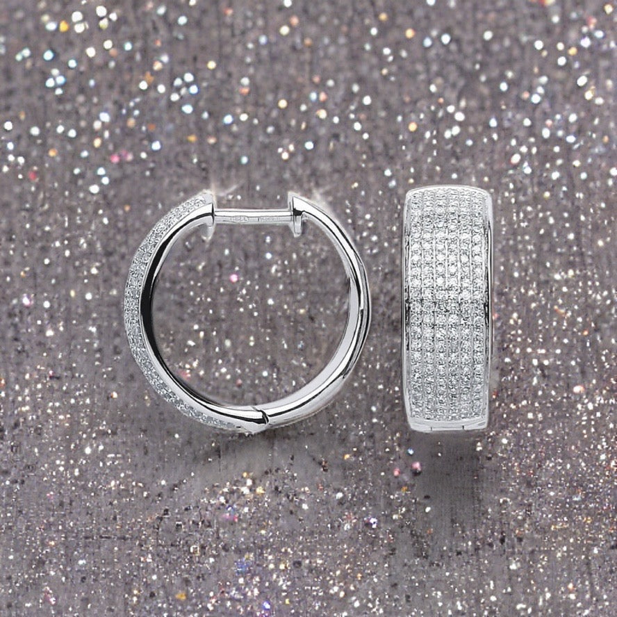 18ct White Gold 0.55ct Diamond Hoop Earrings