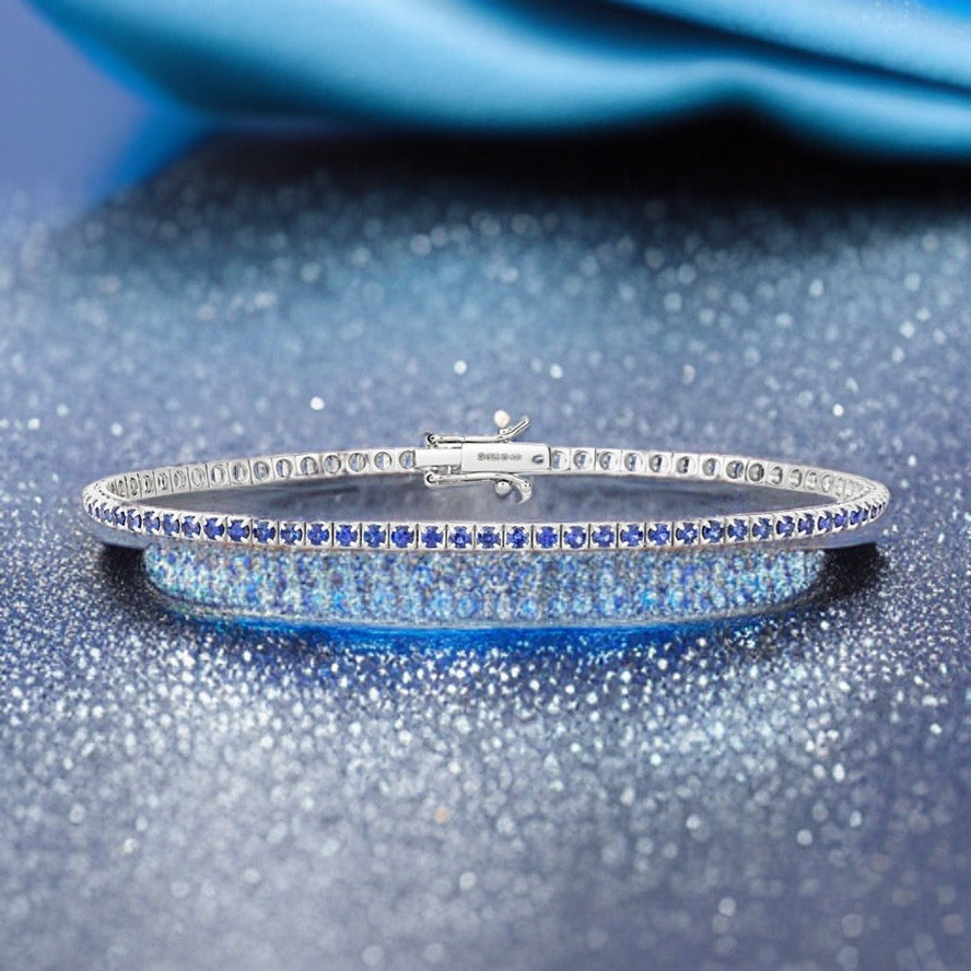 18ct white gold sapphire bracelet 2.20ct