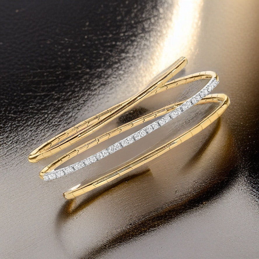 DIAMOND TWIST BANGLE IN 18CT GOLD